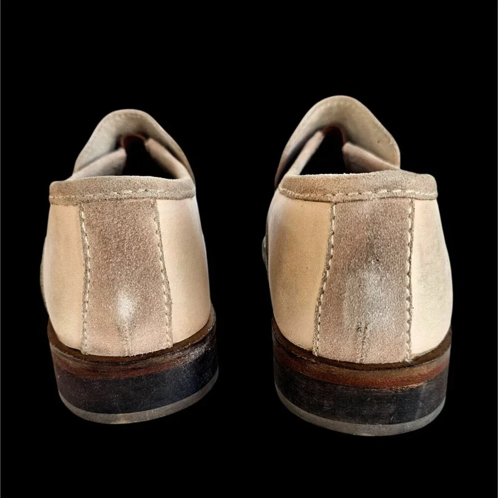 Free People Beige Leather Suede Loafers Women’s 38 Made in India - Picture 7 of 12
